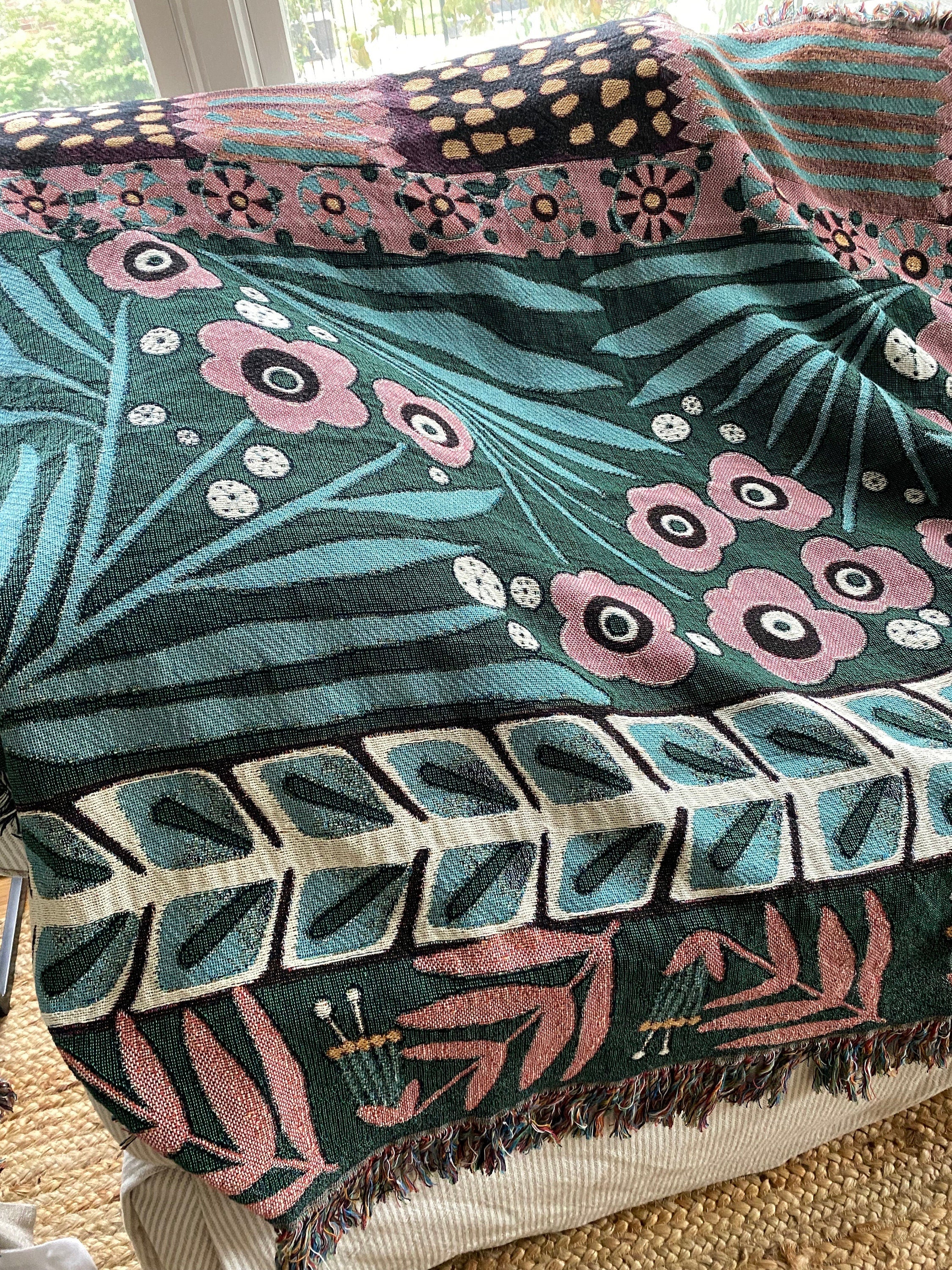 Boho Woven Wall Hanging Custom Woven Tapestry Aesthetic Eclectic Woven Throw Blanket Throw Blanket Couch Christmas Gift For Girlfriend