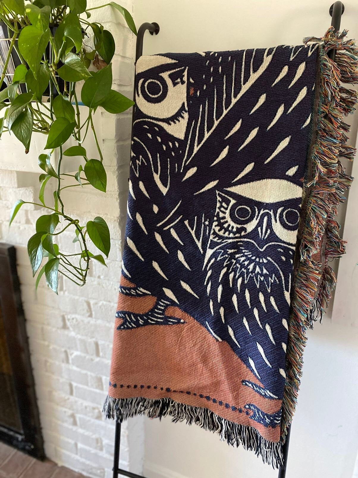 Picnic Blanket for Animal Lover Woven Throw Blanket Personalized Picnic Blanket for Couples Eclectic Home Decor Custom Wedding Gift