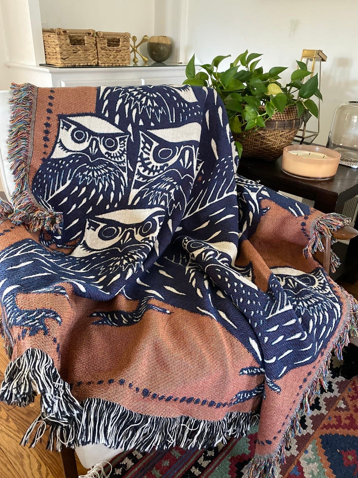 Picnic Blanket for Animal Lover Woven Throw Blanket Personalized Picnic Blanket for Couples Eclectic Home Decor Custom Wedding Gift
