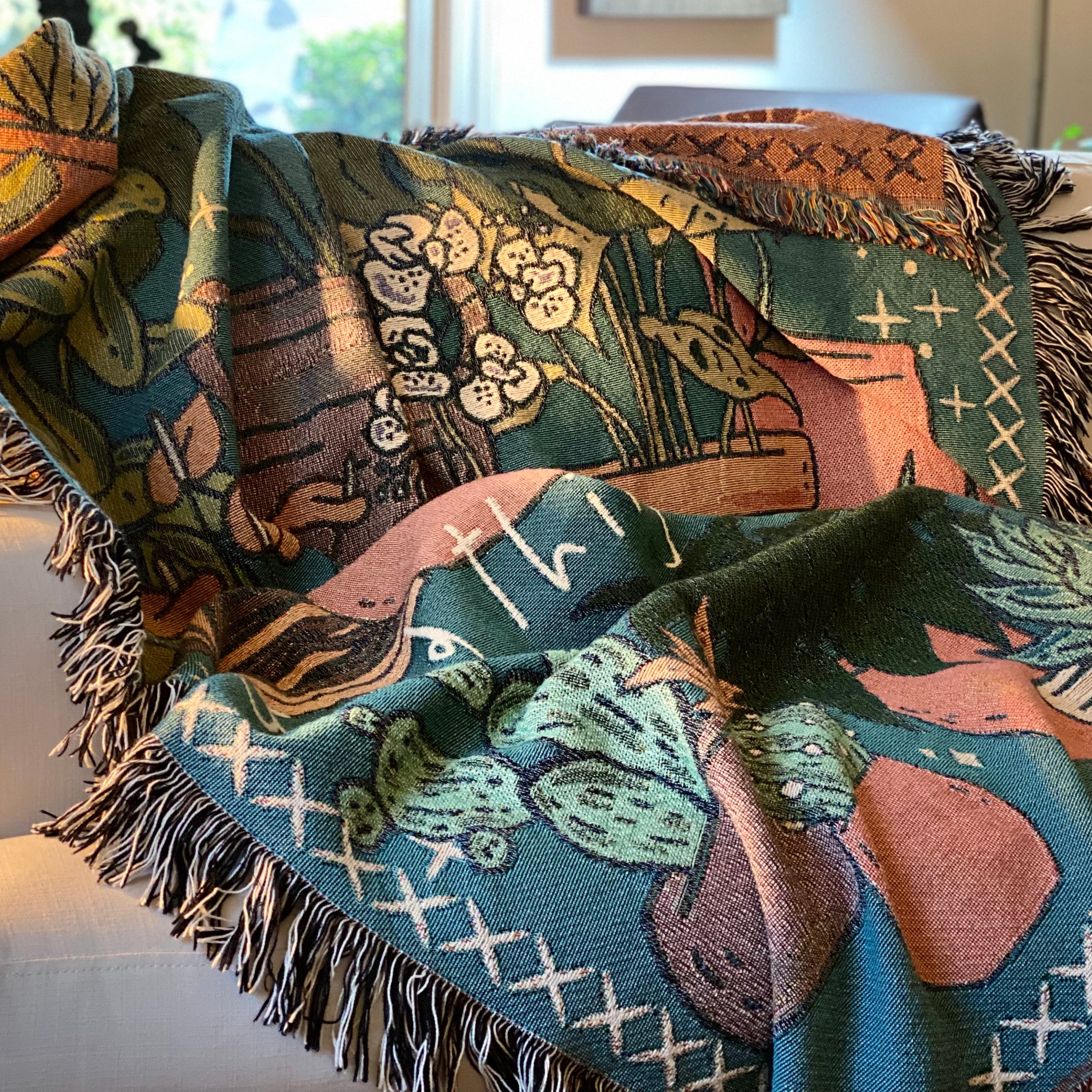 The Very Green Corner Woven Blanket