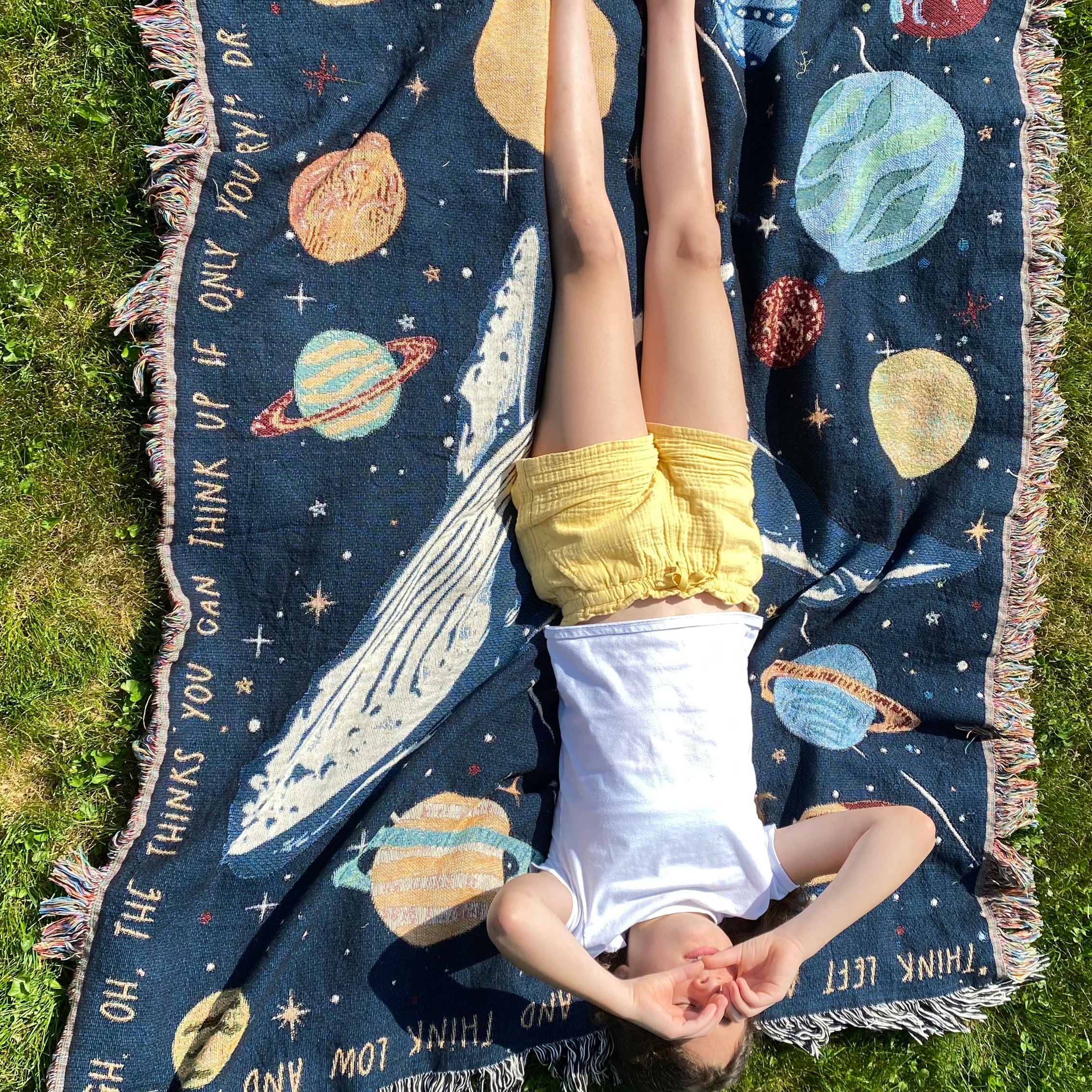 The Curious-est of Minds Woven Blanket