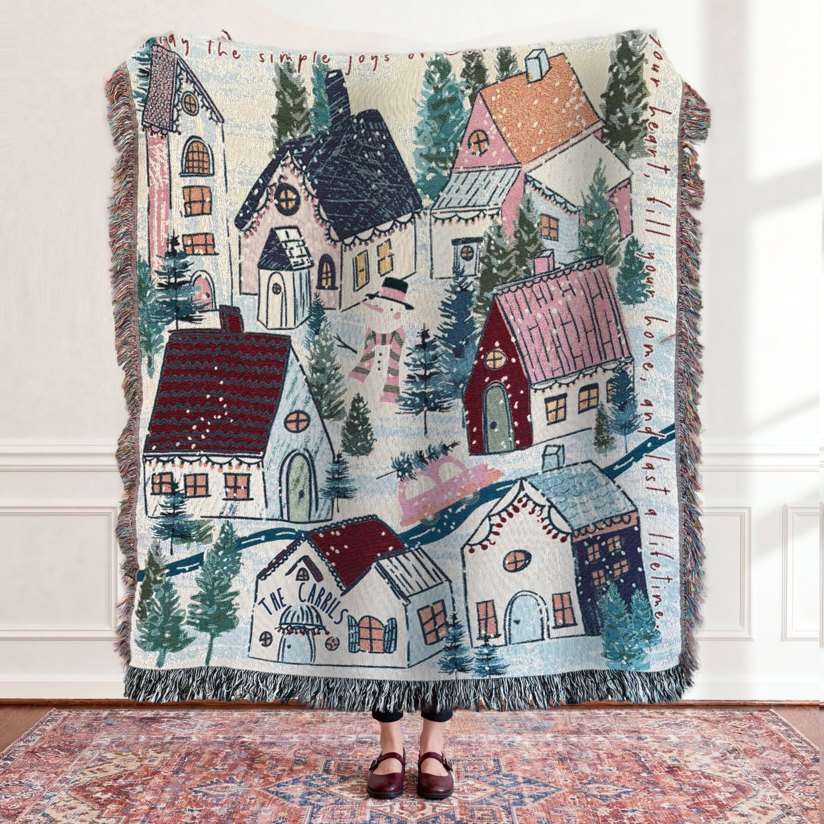 The Winter Village Woven Blanket