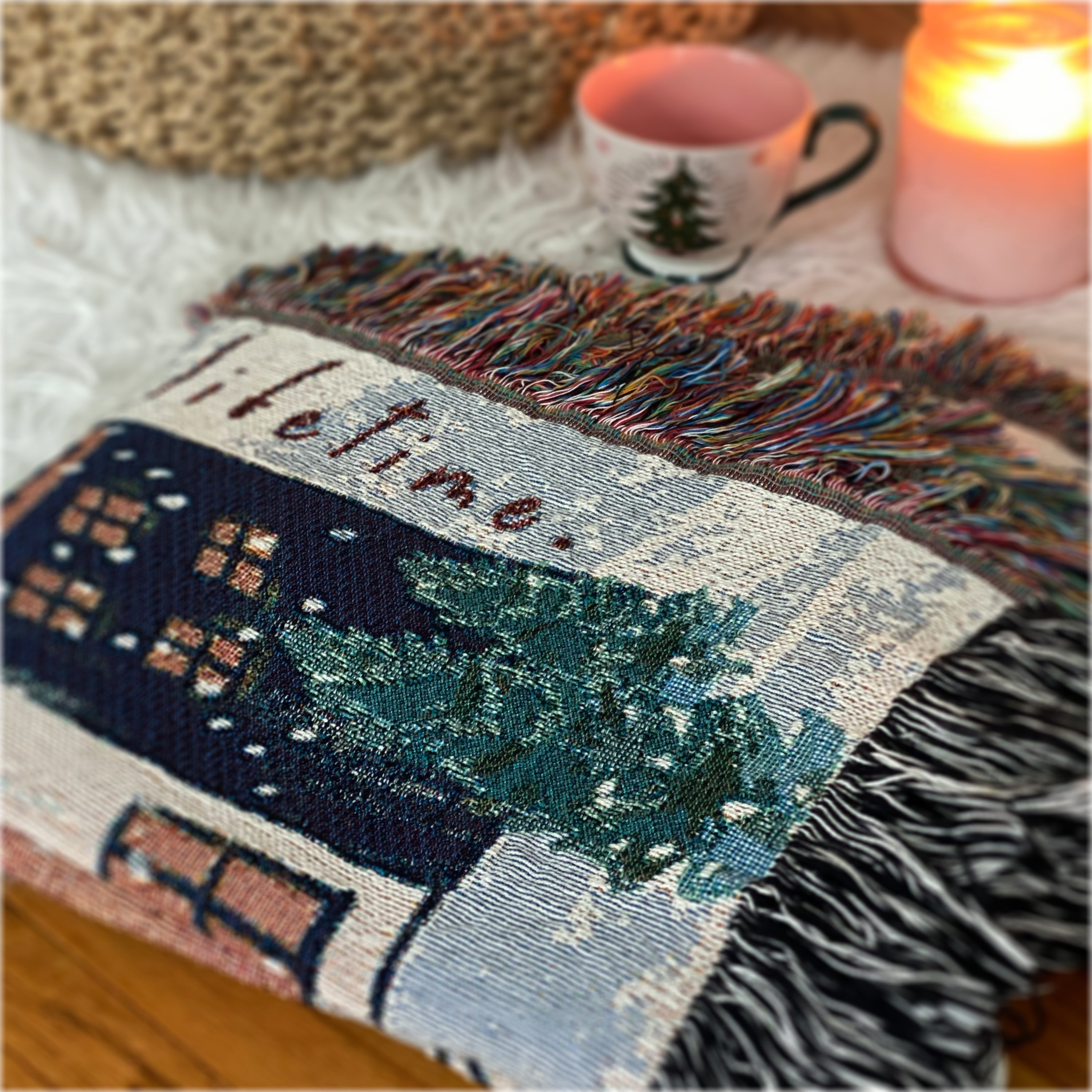 The Winter Village Woven Blanket