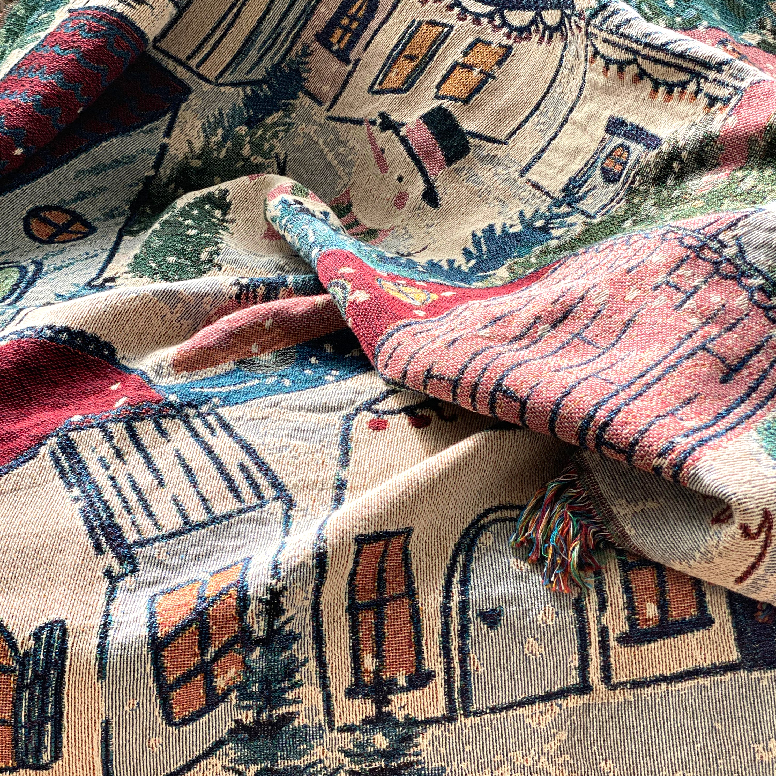 The Winter Village Woven Blanket