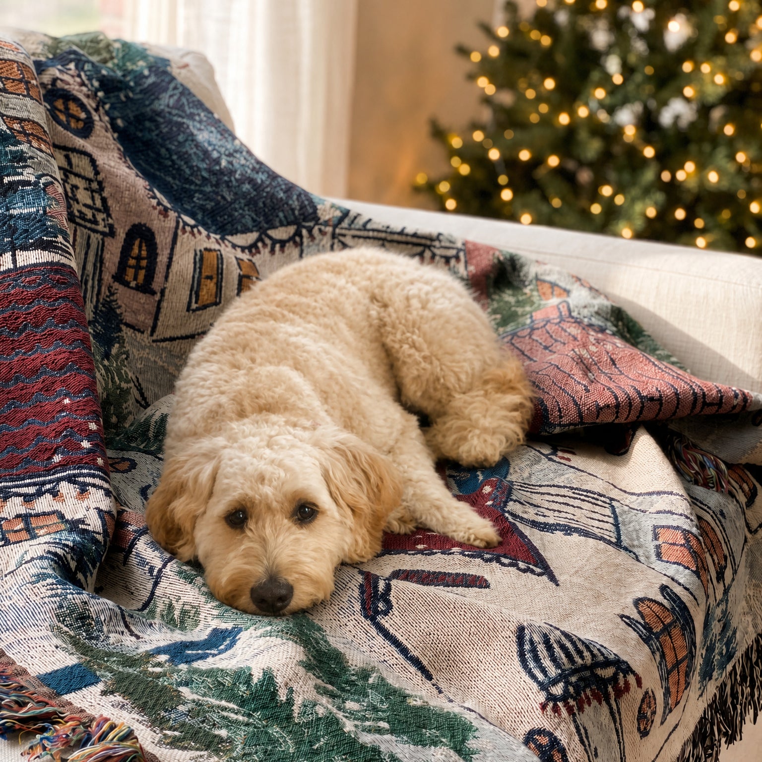 The Winter Village Woven Blanket