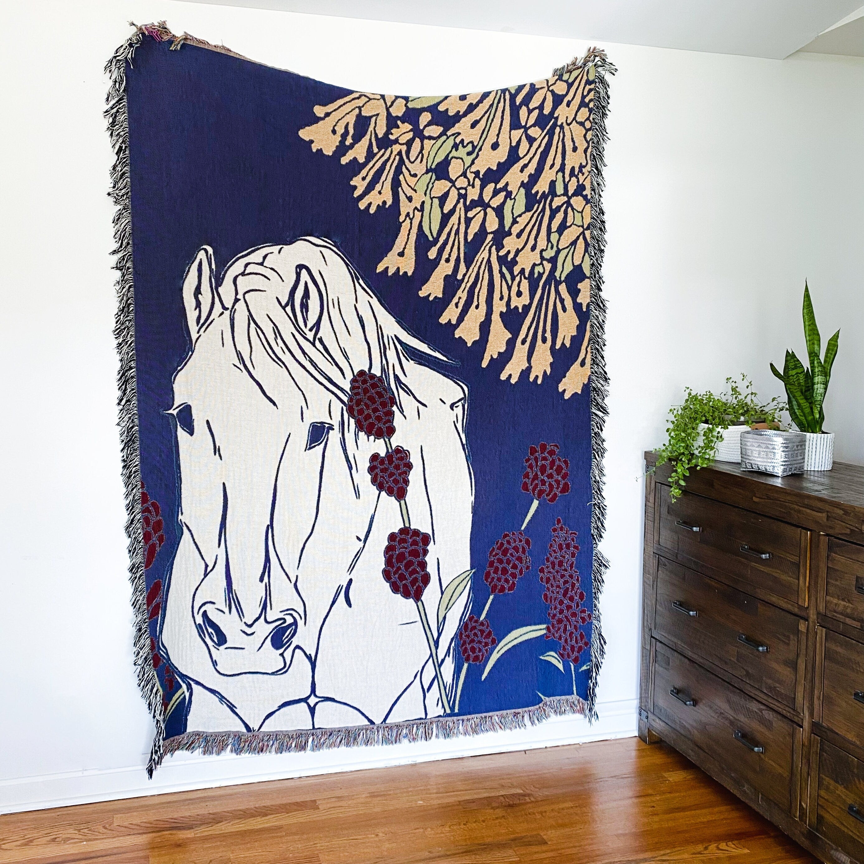 Horse Wall Tapestry Equestrian Woven Throw Blanket Horse Decor Eclectic Maximalist Room Decor Hygge Gift For Horse Lovers Tapestry Aesthetic