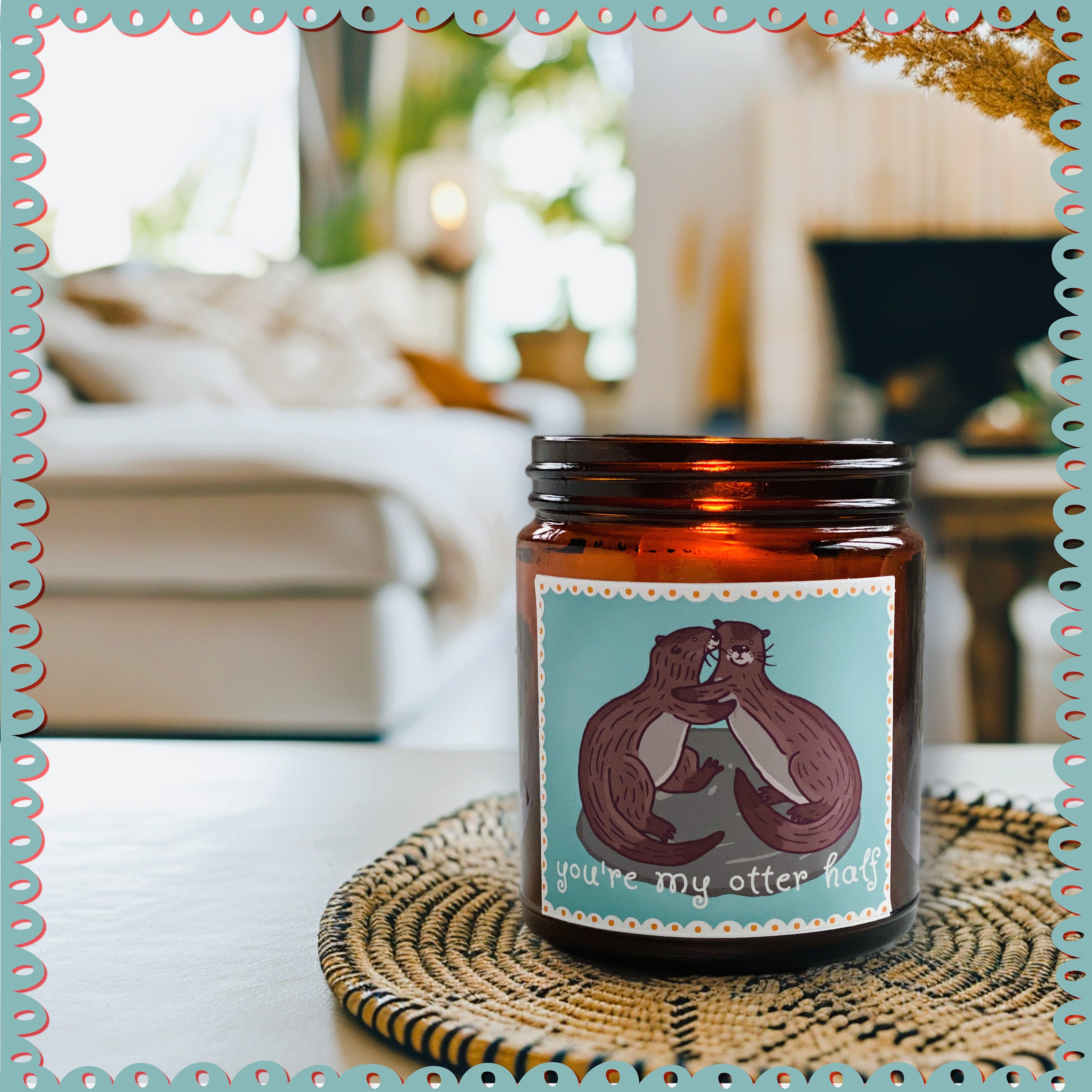 You're My Otter Half Cute Scented Candle , Booknook Gift, Book Nook Decor, Cute Aesthetic Gift, Natural Soy Wax, Hygge time, Reading Nook