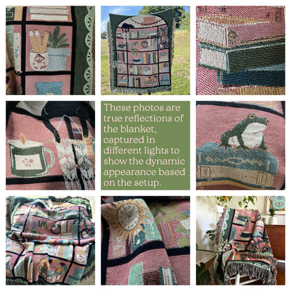 Custom Tapestry For Book Lover Throw Blanket Bookish Woven Tapestry Personalized Gift For Readers Book Club Gift Cozy Book Nook Wall Hanging