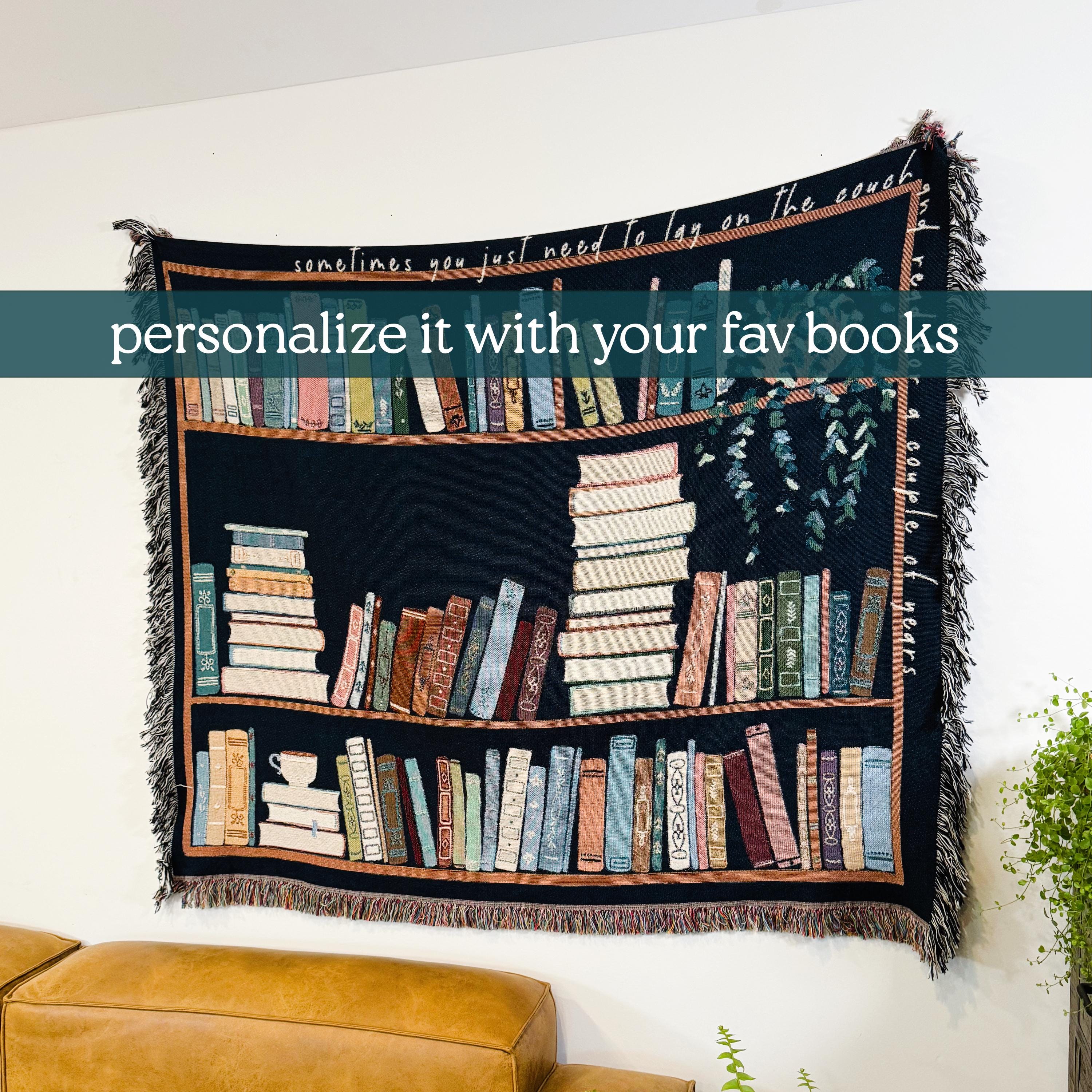 Custom Tapestry For Book Lover Throw Blanket Bookish Woven Tapestry Personalized Gift For Readers Book Club Gift Cozy Book Nook Wall Hanging