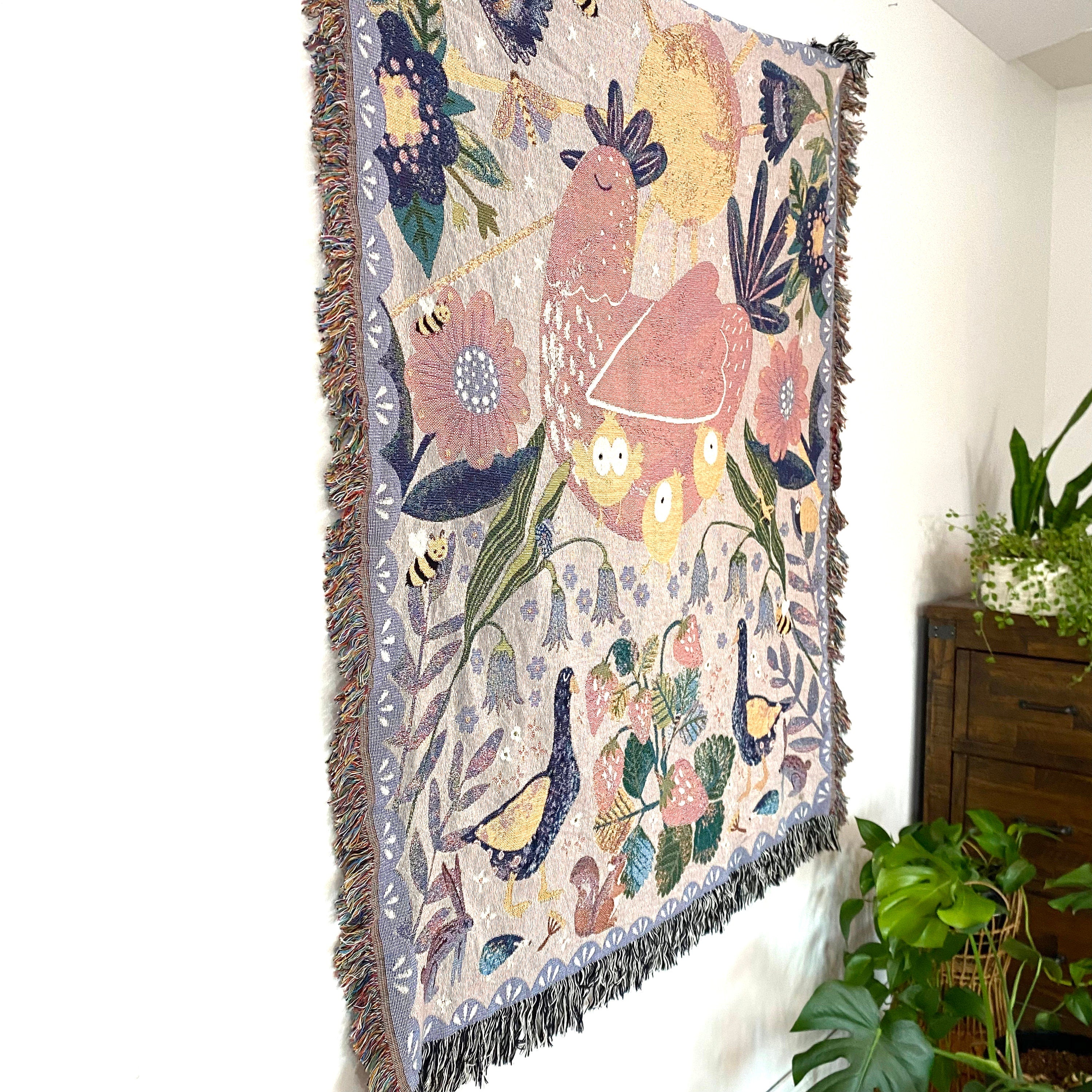 Personalized Picnic Blanket Farmhouse Gift For Chicken Farmer Country Girl Tapestry Cottagecore Wall Hanging