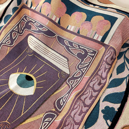 Tarot Card Reader Woven Throw Blanket, Book Nook Tapestry, Custom Tapestry For Readers, Maximalist Decor, Tarot Wall Tapestry, Custom Gift