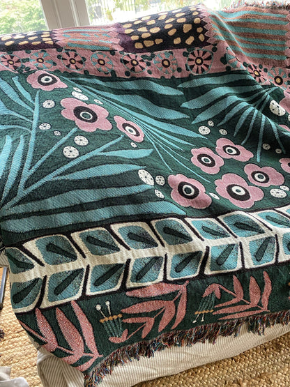 Boho Woven Wall Hanging Custom Woven Tapestry Aesthetic Eclectic Woven Throw Blanket Throw Blanket Couch Christmas Gift For Girlfriend