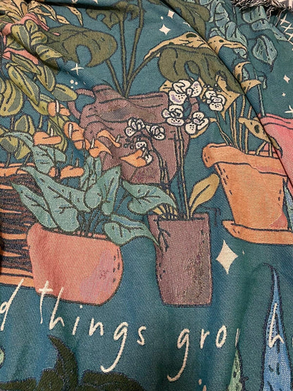 Gift for Plant Lover, Custom Tapestry, Gardener Gift, Botanical Blanket, Plant Lady Gift, Plants Aesthetic, Botanical Tapestry, Hygge Gift