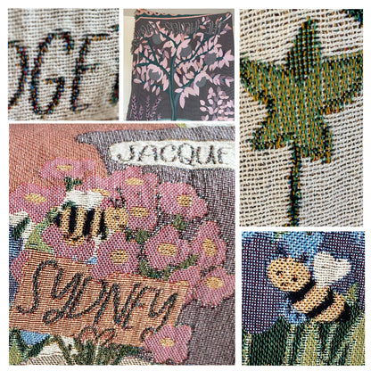 Family Tree Custom Tapestry Blanket, Grandmas Garden Woven Blanket, Personalized Mother'S Day Gift, Family Names Gift, Mimi'S Garden