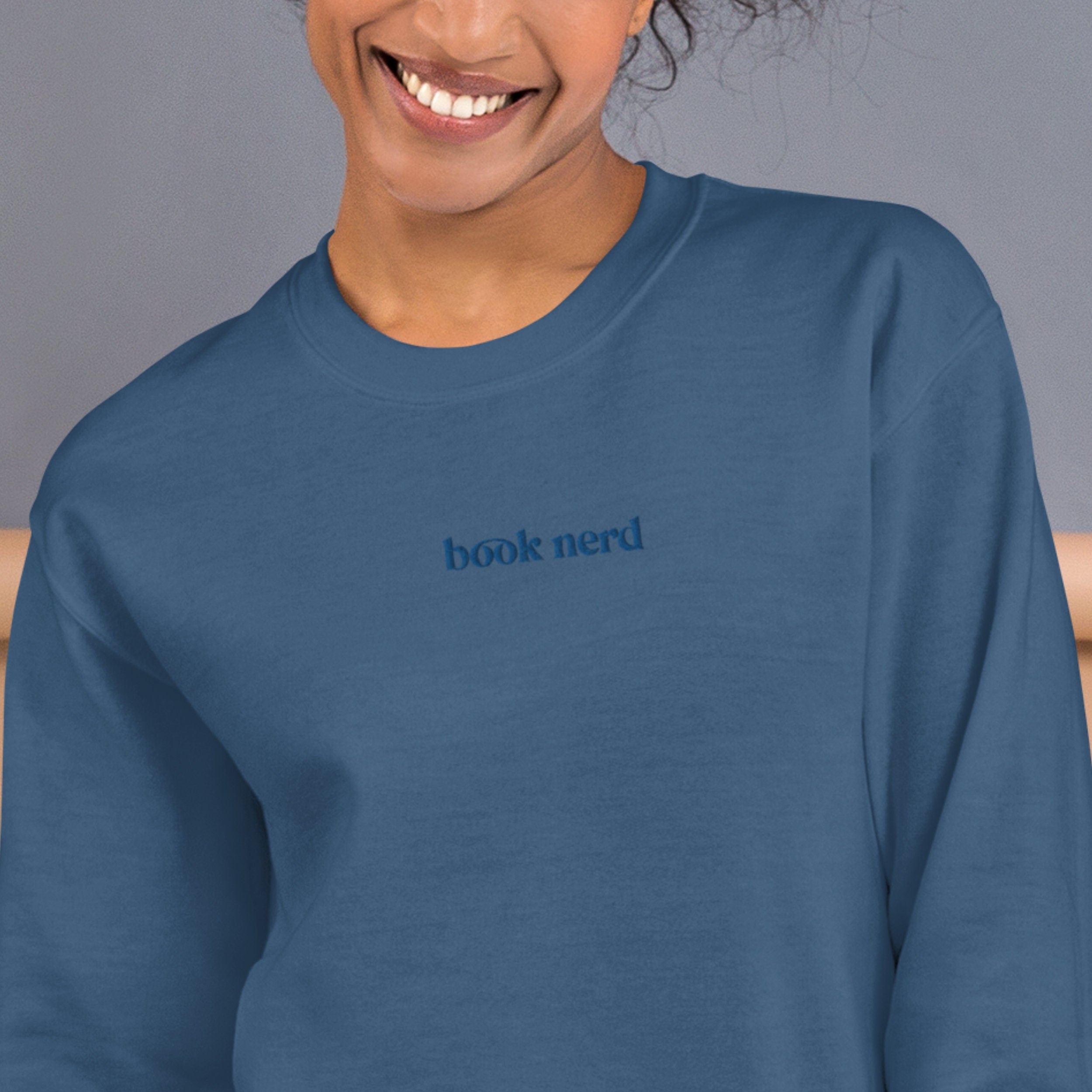 Book Club Essentials: Bookish Sweatshirt Book Nerd Embroidered Crewneck Read Gift Books Lover Gift Bookworm Sweatshirt