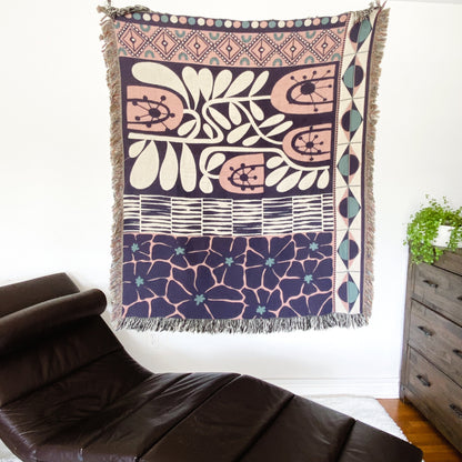 Boho Woven Tapestry, Eclectic Throw Blanket, Valentines Gift For Girlfriend, Boho Aesthetic Decor, Room Decor For Teens, Abstract Tapestry