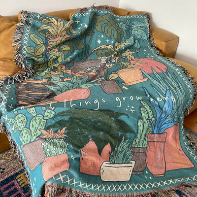 The Very Green Corner Woven Blanket