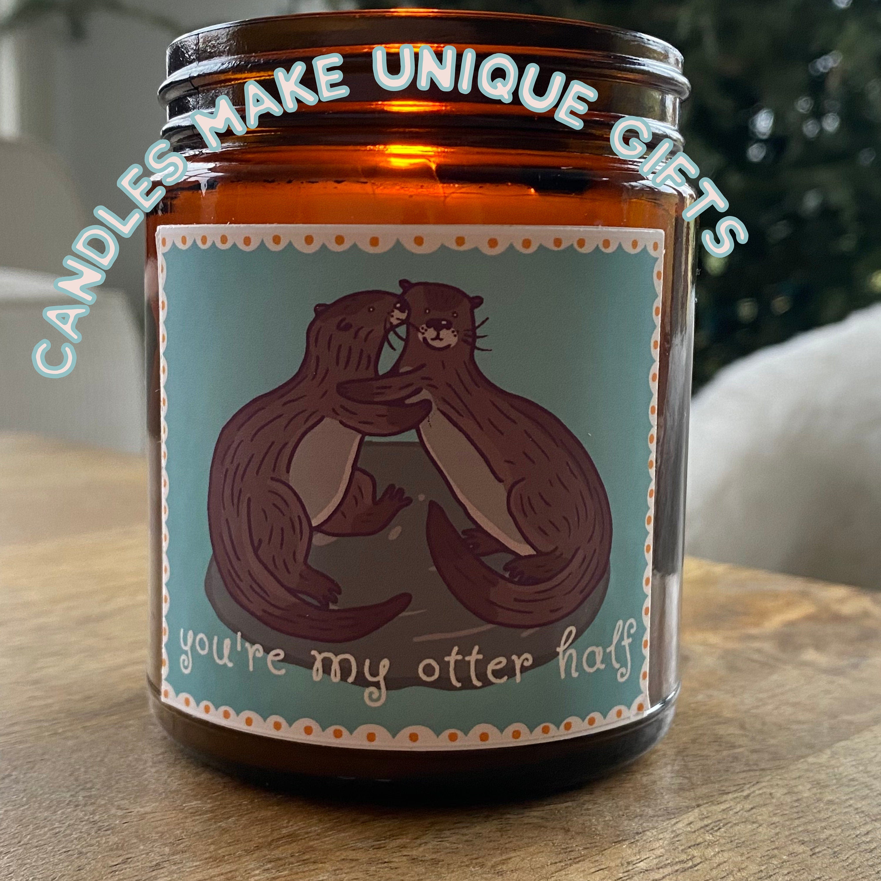 You're My Otter Half Cute Scented Candle , Booknook Gift, Book Nook Decor, Cute Aesthetic Gift, Natural Soy Wax, Hygge time, Reading Nook