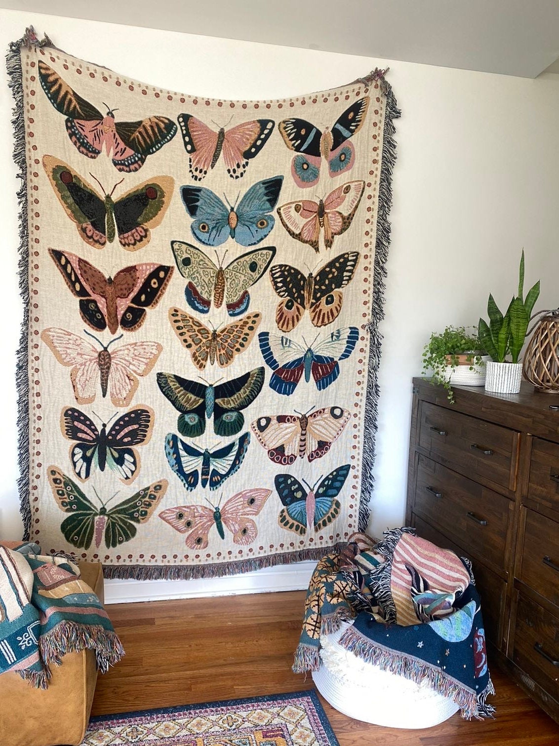 Dorm Decor Tapestry Blanket Eclectic Woven Throw Summer Picnic Blanket Boho Maximalist Room Decor Aesthetic Gift For Her Boho Vintage