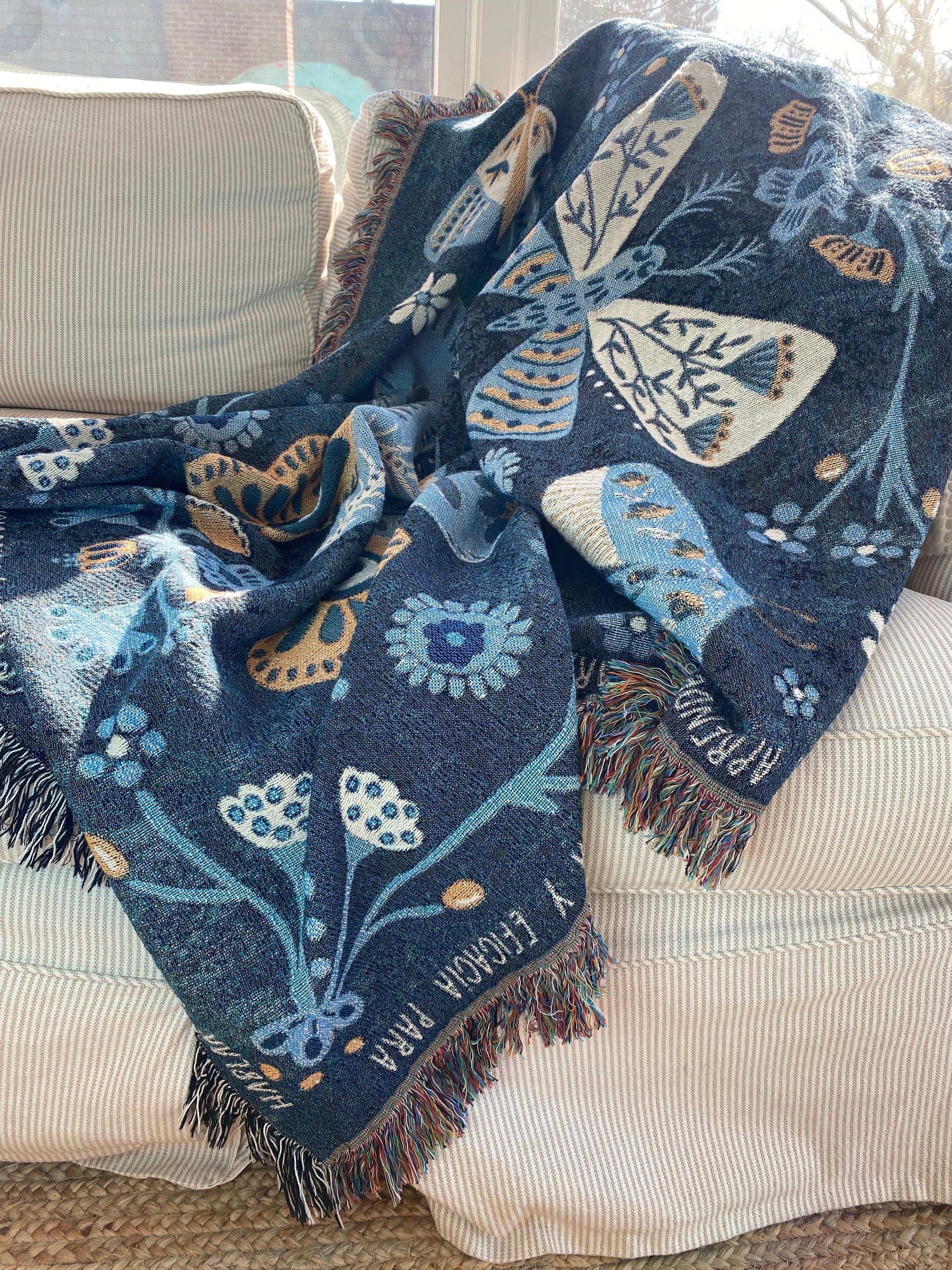 Boho Room Decor Woven Throw Blanket Gift For Mom Eclectic Room Decor Gift for Friend