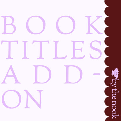 Favorite Books Blanket BOOK TITLES ONLY Add-On