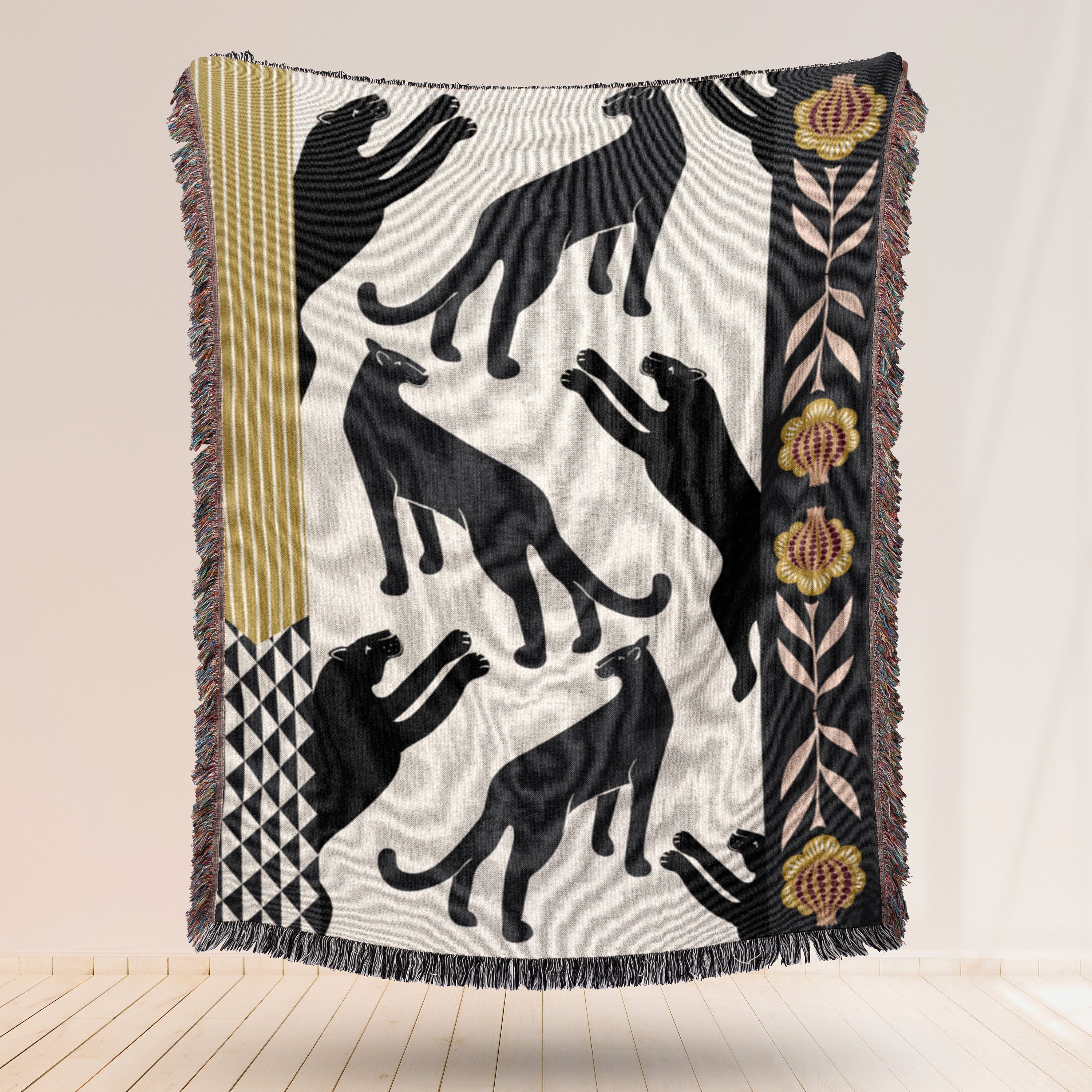 Teen Room Decor Aesthetic Black Throw Blanket Aesthetic Decor Personalized Gift. Eclectic Home Decor. Tapestry Aesthetic with Boho Colors.