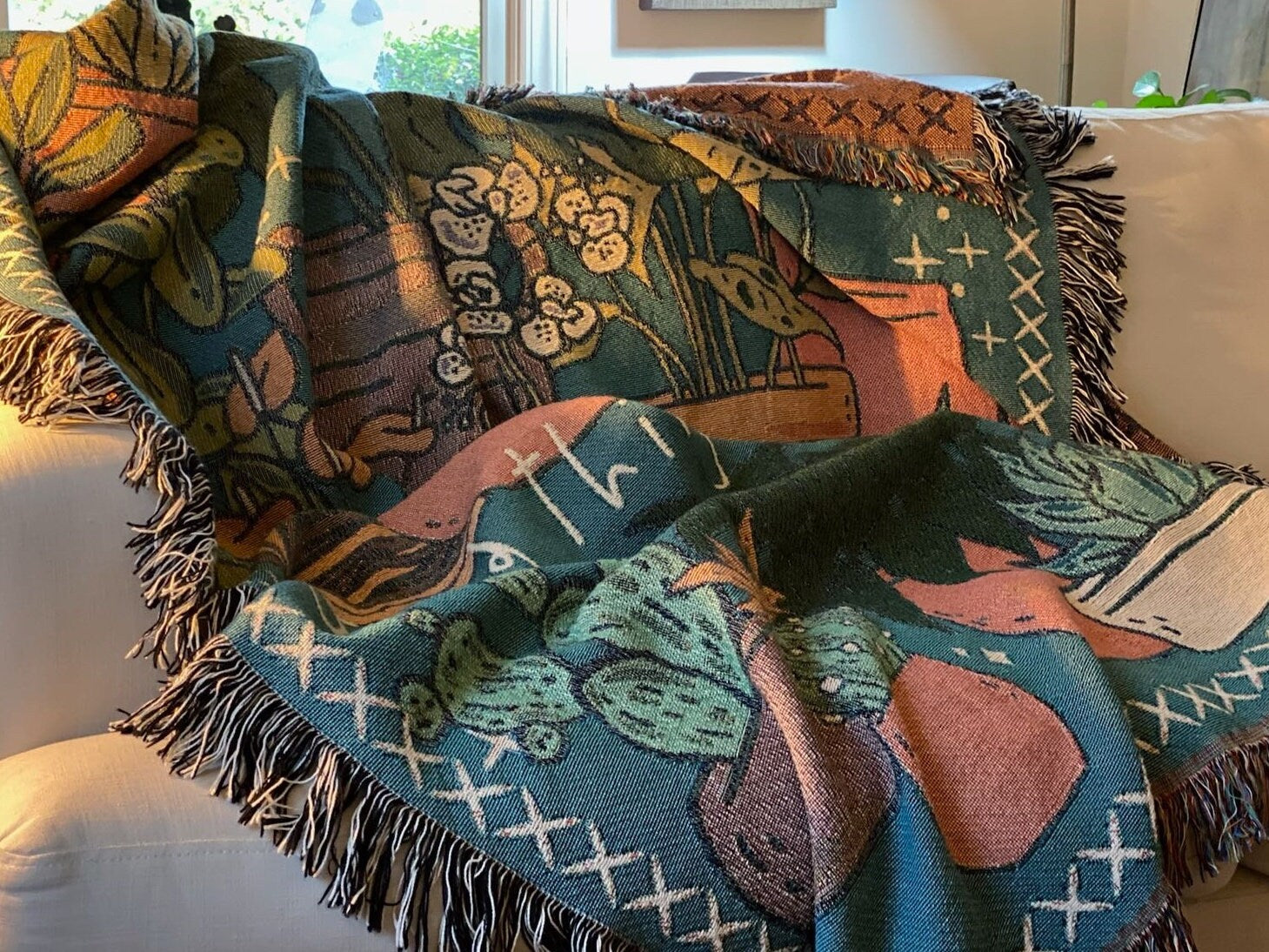 Gift for Plant Lover, Custom Tapestry, Gardener Gift, Botanical Blanket, Plant Lady Gift, Plants Aesthetic, Botanical Tapestry, Hygge Gift