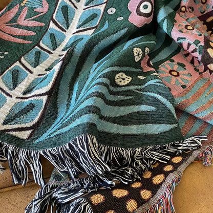 Boho Woven Wall Hanging Custom Woven Tapestry Aesthetic Eclectic Woven Throw Blanket Throw Blanket Couch Christmas Gift For Girlfriend