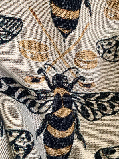 Woven Throw Blanket, Bees Hornets Tapestry. Hockey Personalized Gift. Eclectic Home Decor. Boho Home.