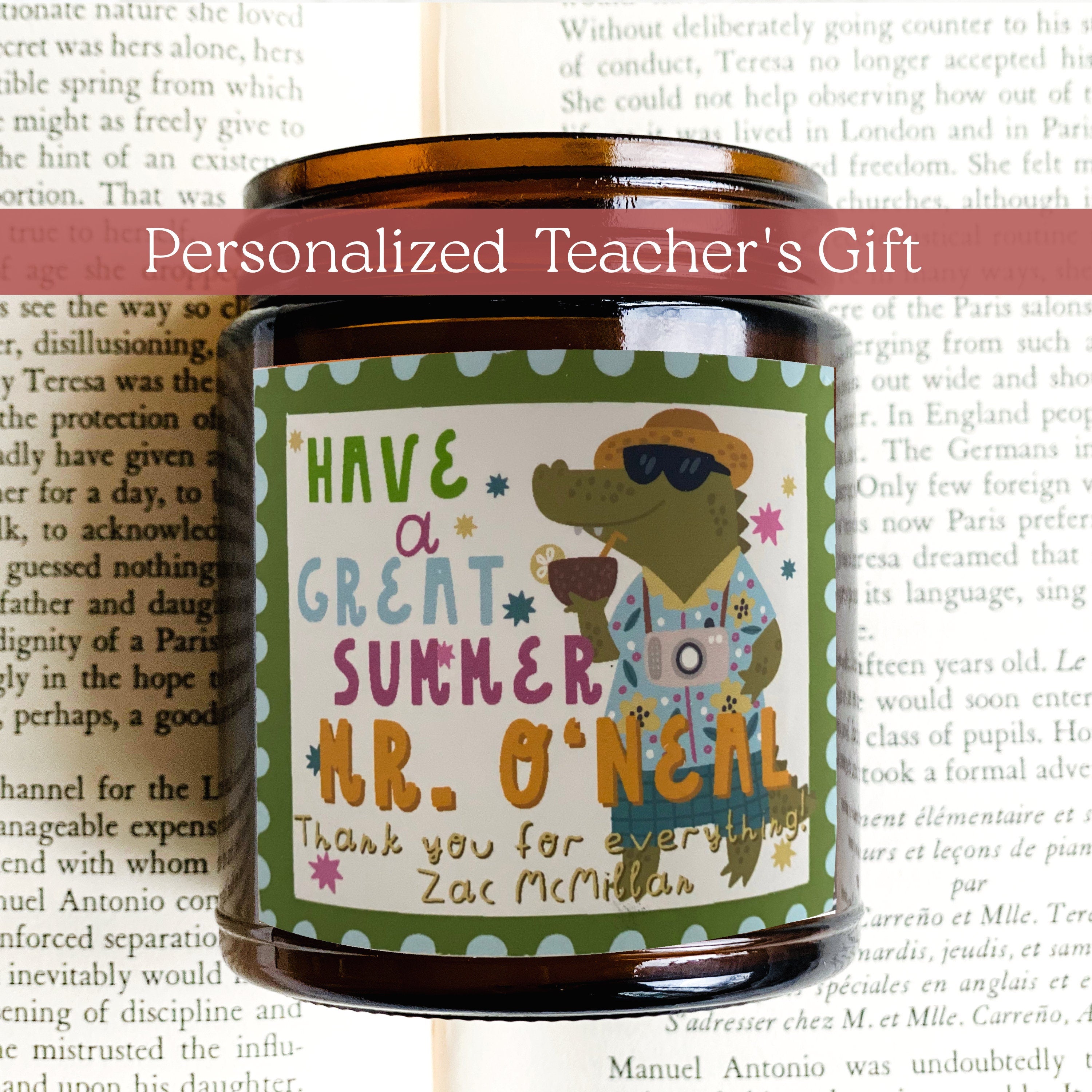 Custom Gift For Teacher Candle for Classroom Decor Teacher Appreciation Gifts Personalized Candle for Teacher End Of School Gift For Teacher
