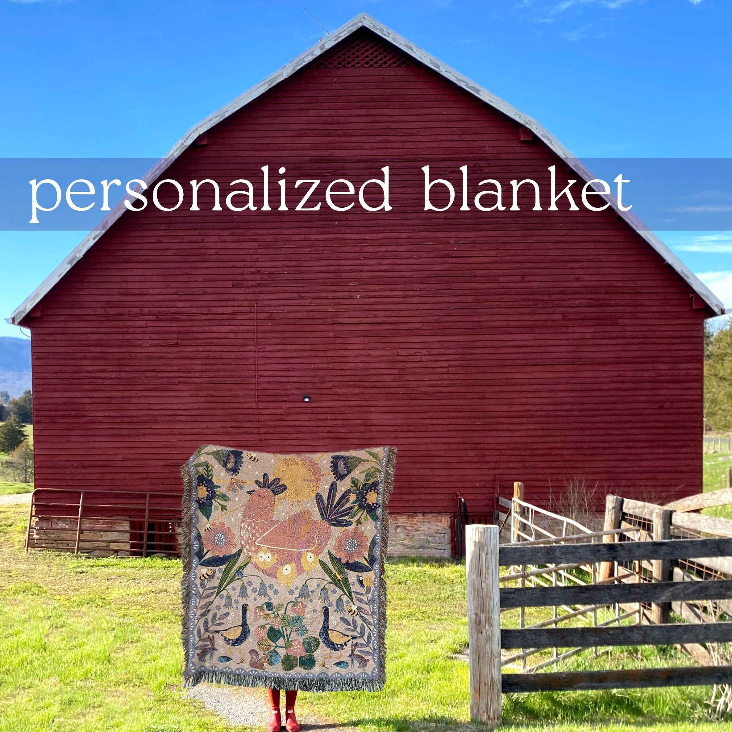 Chicken Mama Wall Tapestry Blanket Personalized Throw Blanket Farmhouse Gift For Chicken Farmer Country Girl Cottagecore Aesthetic Blanket