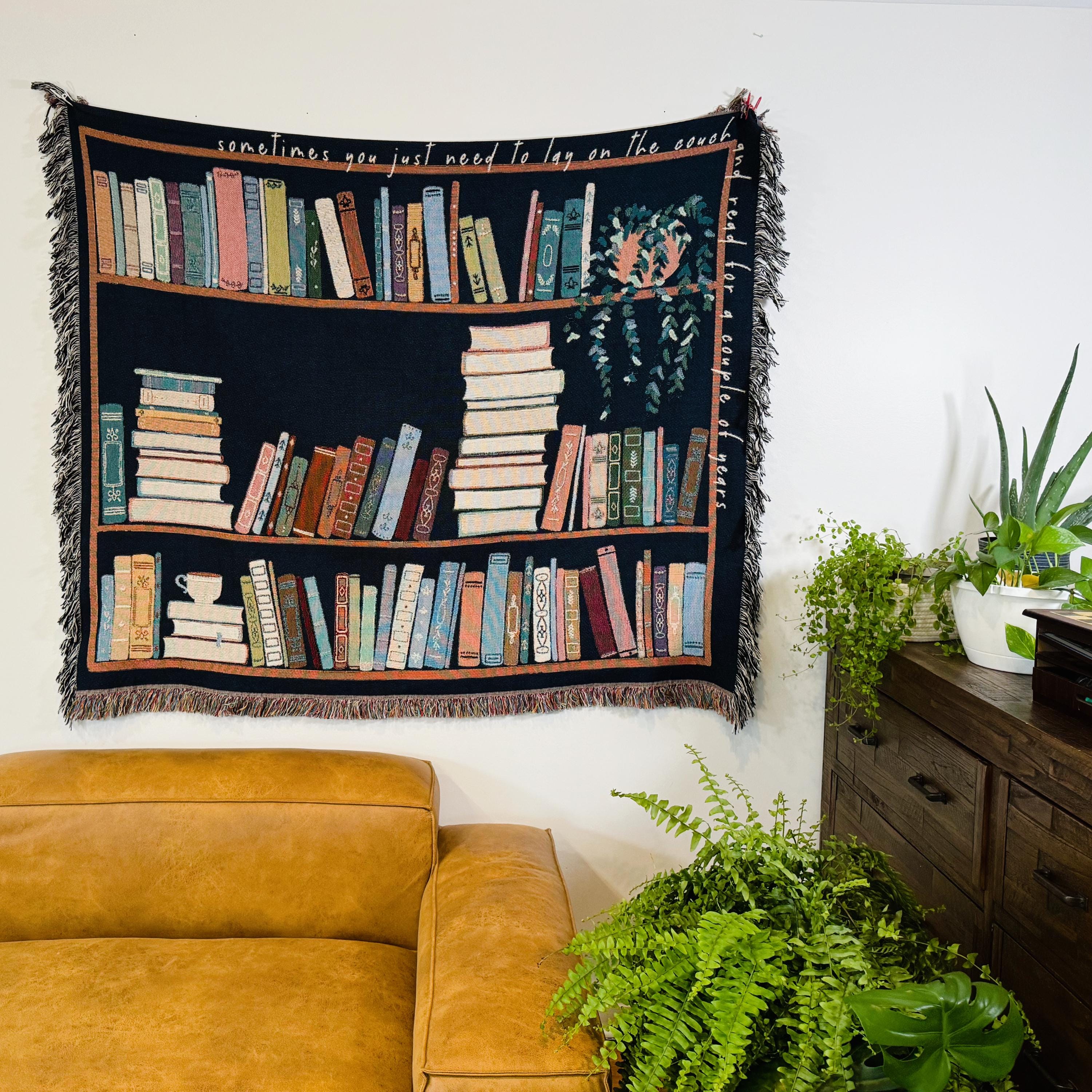 Custom Tapestry For Book Lover Throw Blanket Bookish Woven Tapestry Personalized Gift For Readers Book Club Gift Cozy Book Nook Wall Hanging