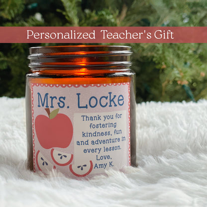 Custom Gift For Teacher Candle for Classroom Decor Teacher Appreciation Gifts Personalized Candle for Teacher End Of School Gift For Teacher