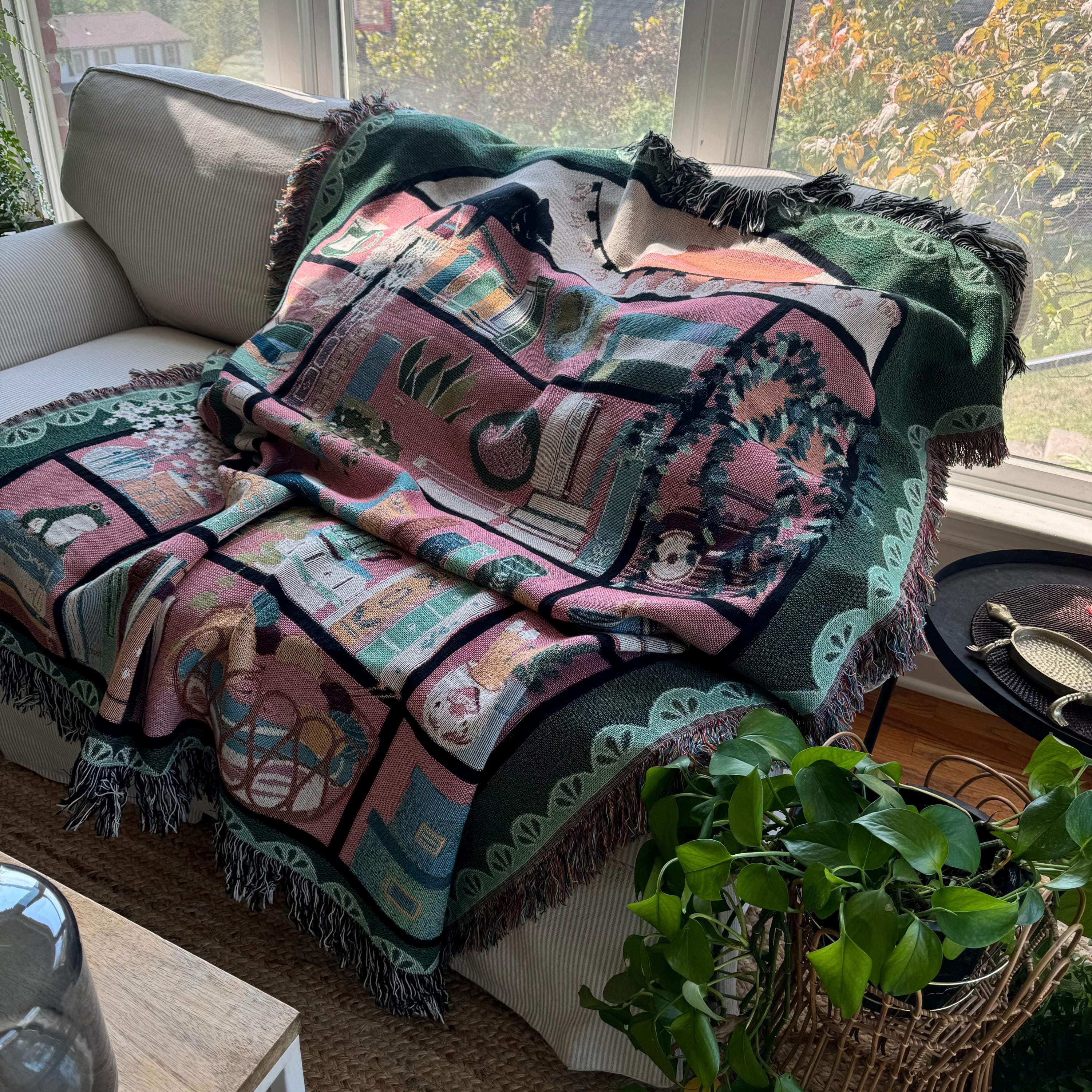 Custom Tapestry For Book Lover Throw Blanket Bookish Woven Tapestry Personalized Gift For Readers Book Club Gift Cozy Book Nook Wall Hanging