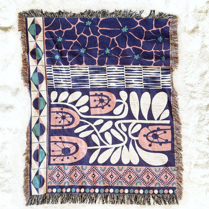 Boho Woven Tapestry, Eclectic Throw Blanket, Valentines Gift For Girlfriend, Boho Aesthetic Decor, Room Decor For Teens, Abstract Tapestry