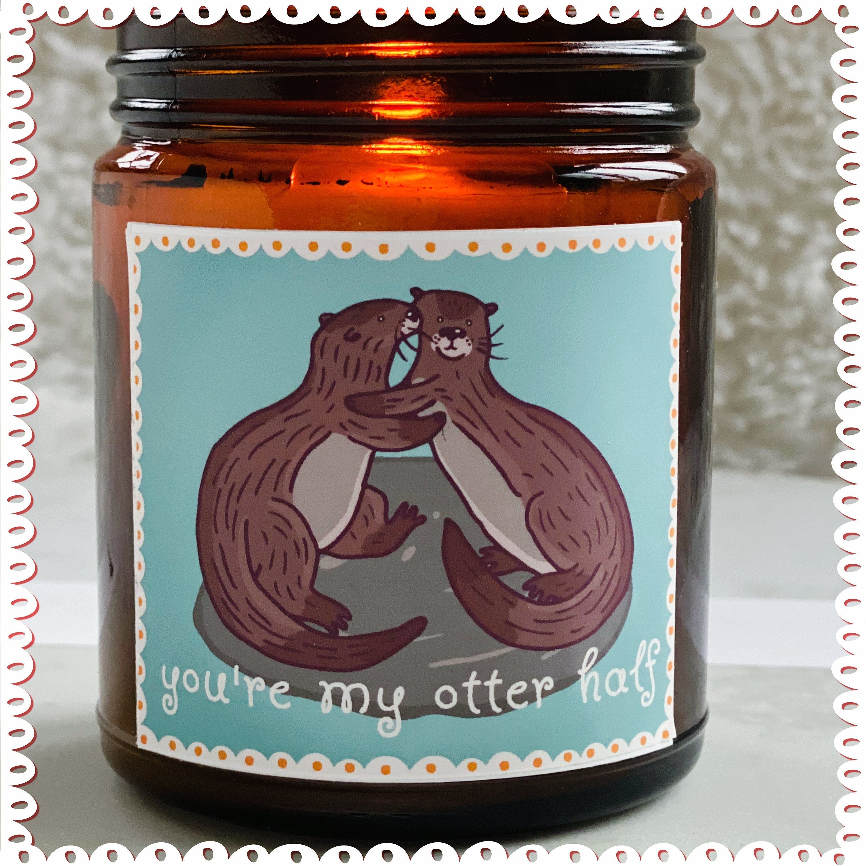 You're My Otter Half Cute Scented Candle , Booknook Gift, Book Nook Decor, Cute Aesthetic Gift, Natural Soy Wax, Hygge time, Reading Nook
