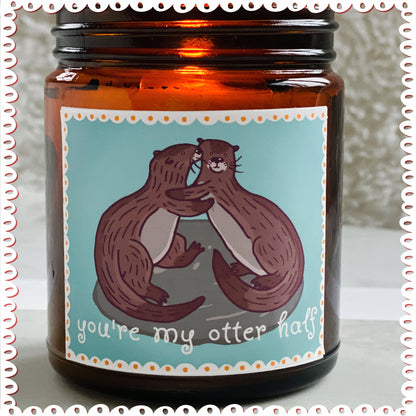 You're My Otter Half Cute Scented Candle , Booknook Gift, Book Nook Decor, Cute Aesthetic Gift, Natural Soy Wax, Hygge time, Reading Nook