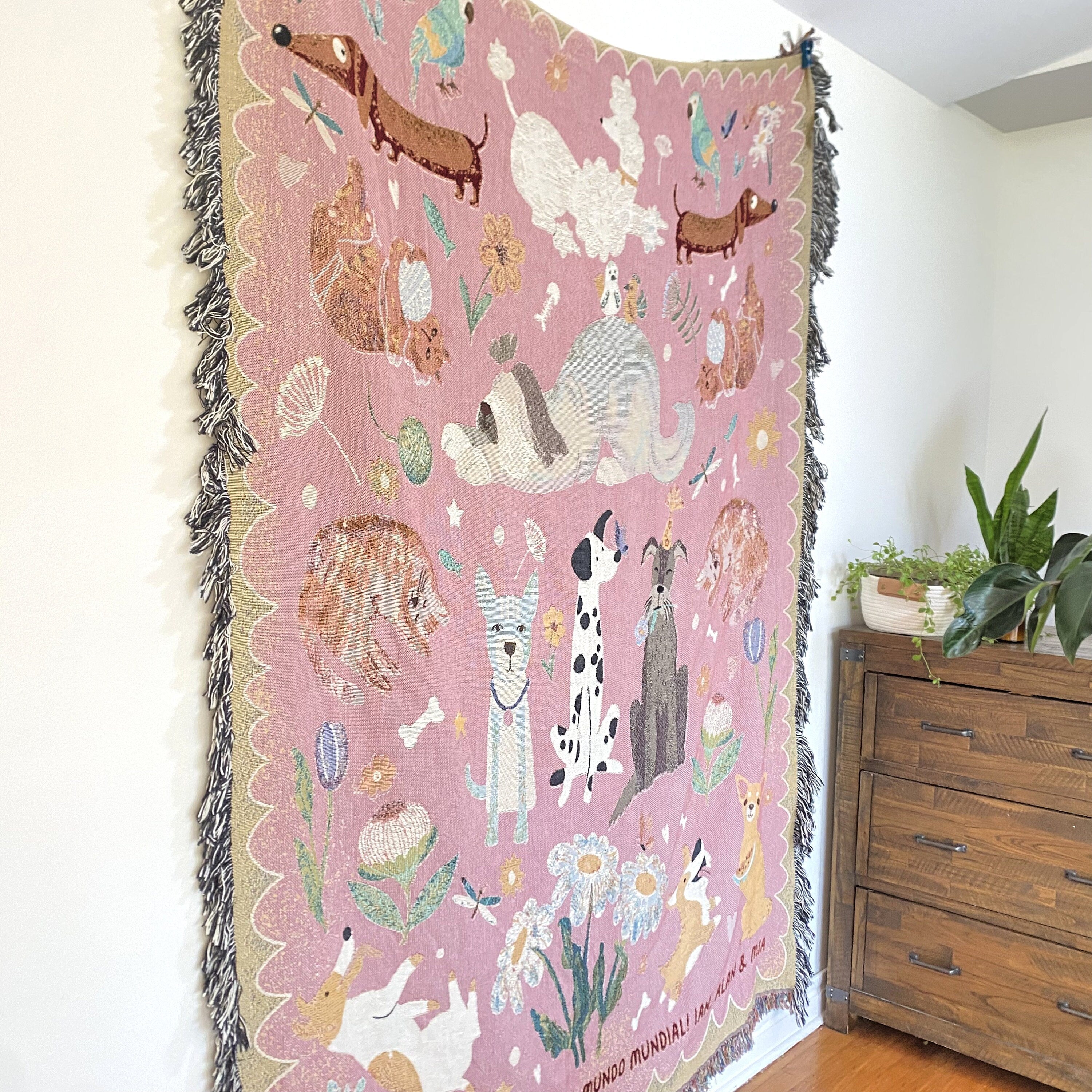 Custom Blanket For Pet Lovers Cat And Dog Woven Throw Tapestry, Personalized Dog And Cat Mom, Light Weighted Blanket, Custom Dog Lover Gift