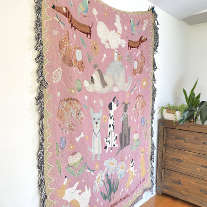 Custom Blanket For Pet Lovers Cat And Dog Woven Throw Tapestry, Personalized Dog And Cat Mom, Light Weighted Blanket, Custom Dog Lover Gift