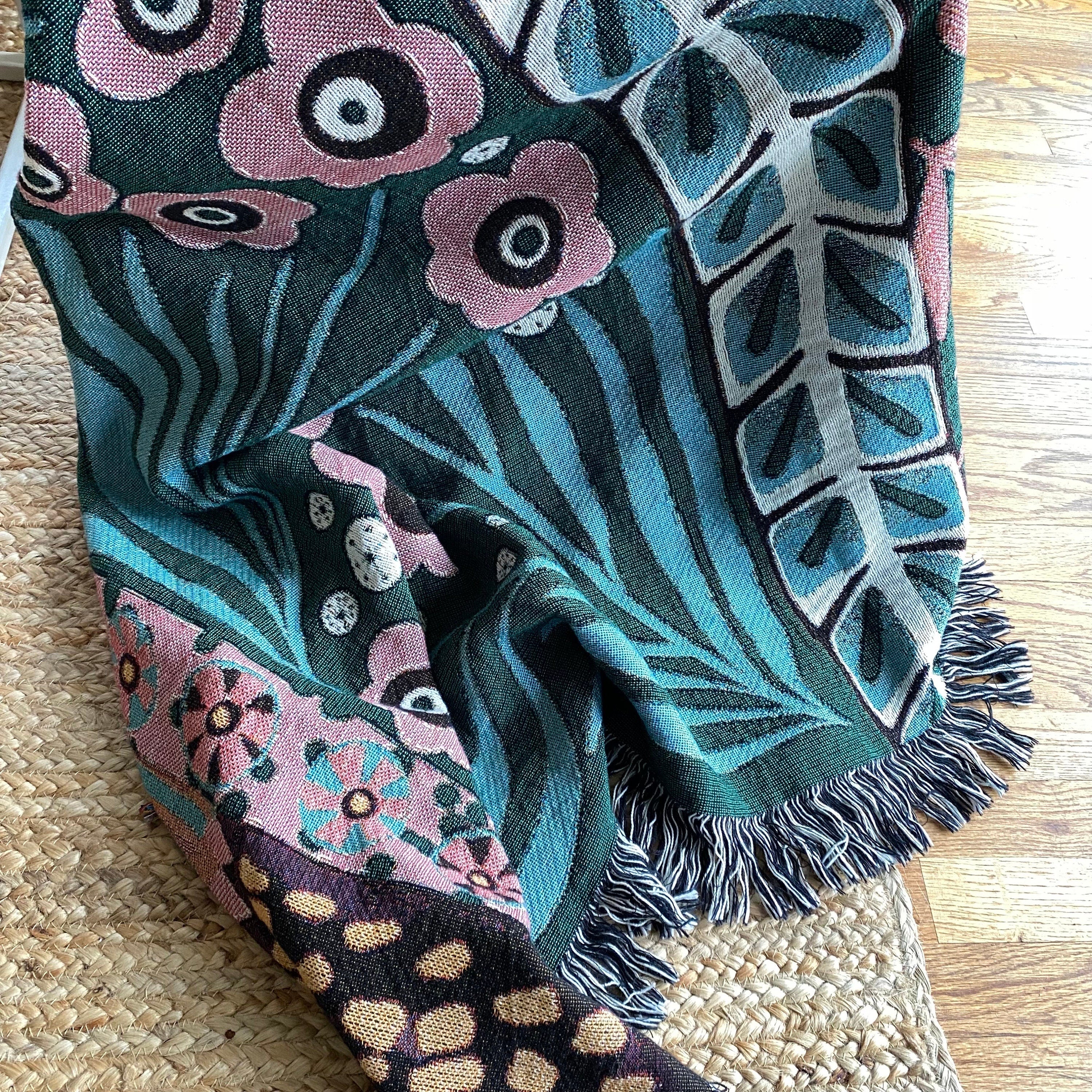 Boho Woven Wall Hanging Custom Woven Tapestry Aesthetic Eclectic Woven Throw Blanket Throw Blanket Couch Christmas Gift For Girlfriend