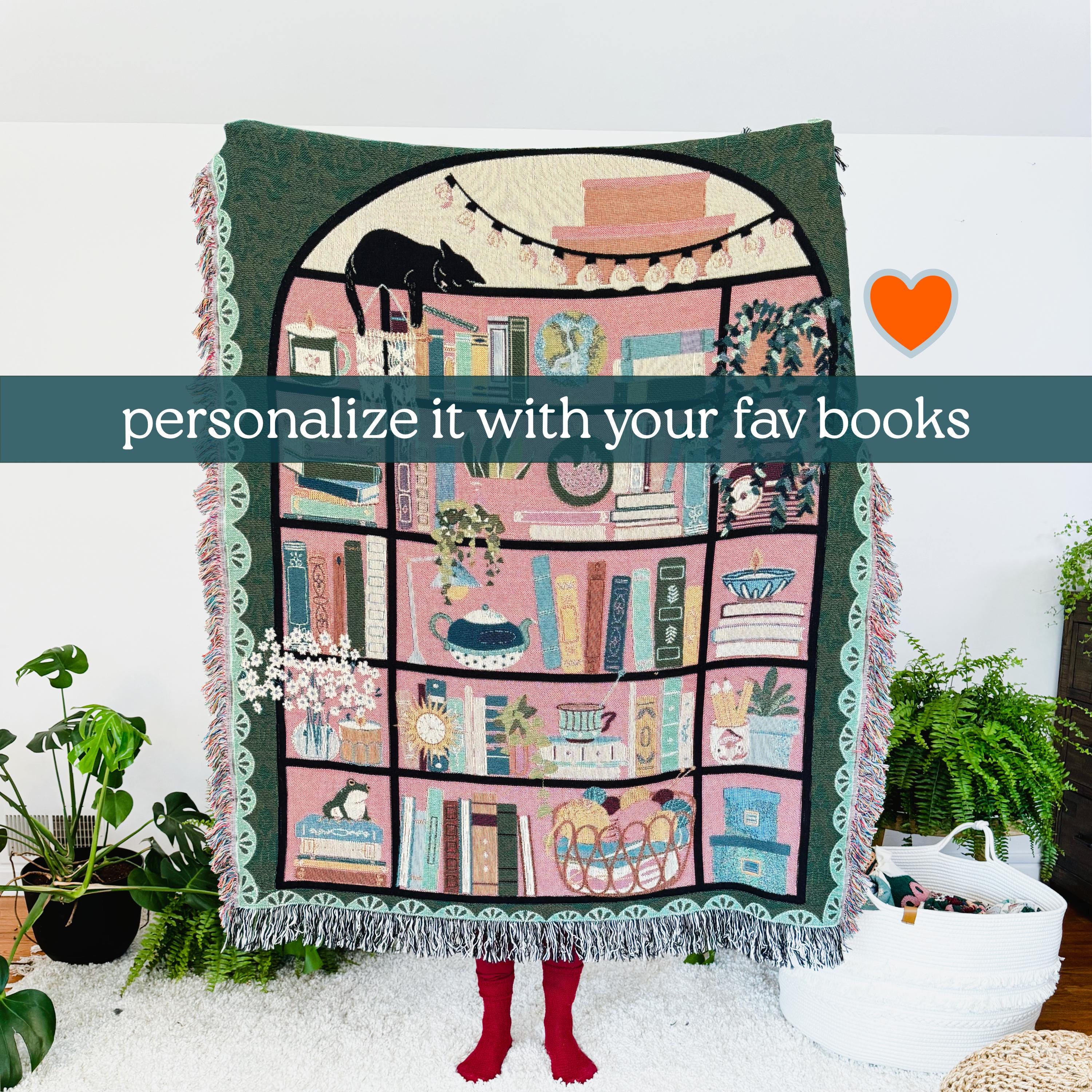 Custom Tapestry For Book Lover Throw Blanket Bookish Woven Tapestry Personalized Gift For Readers Book Club Gift Cozy Book Nook Wall Hanging