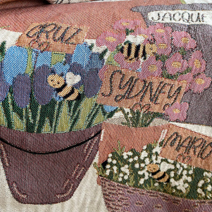 Family Tree Custom Tapestry Blanket, Grandmas Garden Woven Blanket, Personalized Mother'S Day Gift, Family Names Gift, Mimi'S Garden