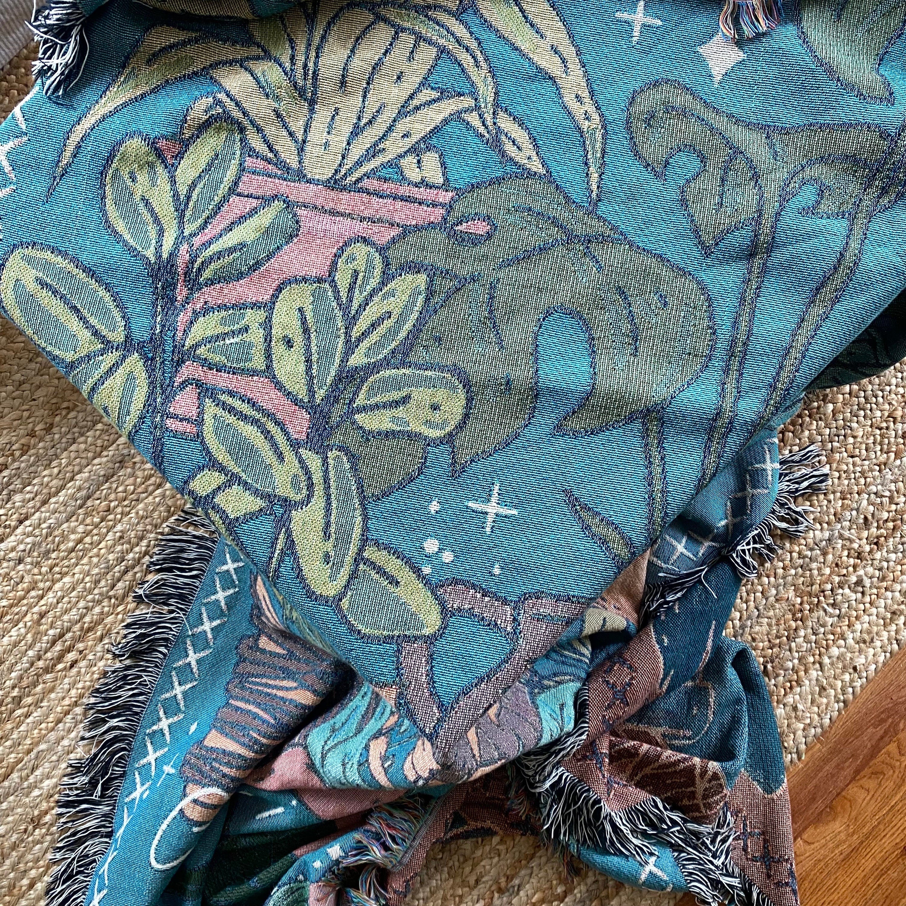 Potted Plants Picnic Blanket, Custom Woven Tapestry, Personalized Gift For Gardener, Grandmas Garden Blanket, Botanical Aesthetic Decor