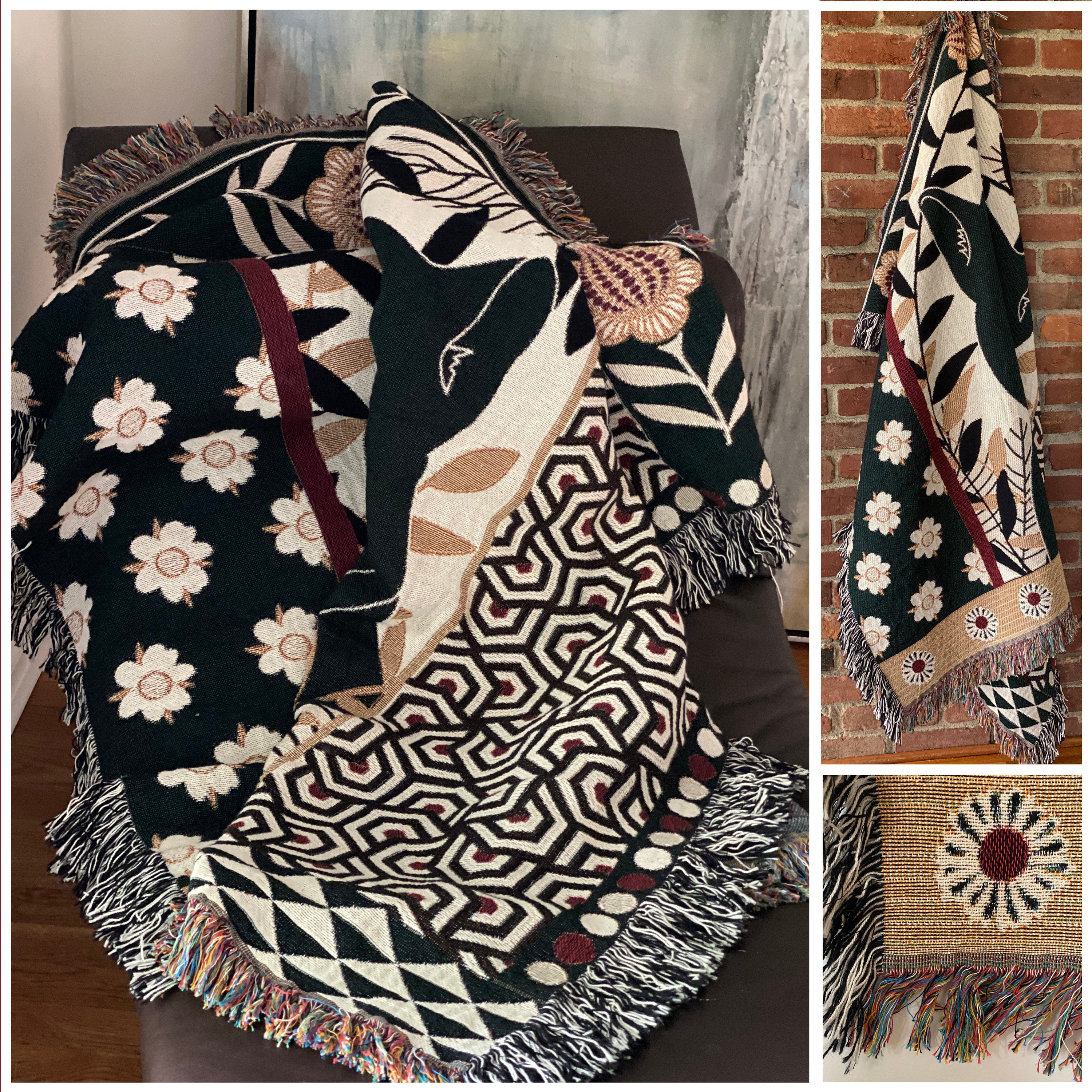 Maximalist Decor. Woven Blanket For Picnic. Beach Blanket For Picnic. Black Panther Woven Throw Blanket. Picnic Blanket