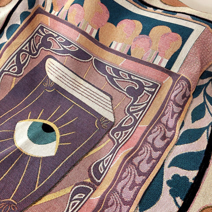 Personalized Gift For Reader, Tarot Card Reader Woven Throw Blanket, Book Nook, Custom Tapestry For Readers, Gift For Graduate, Maximalist