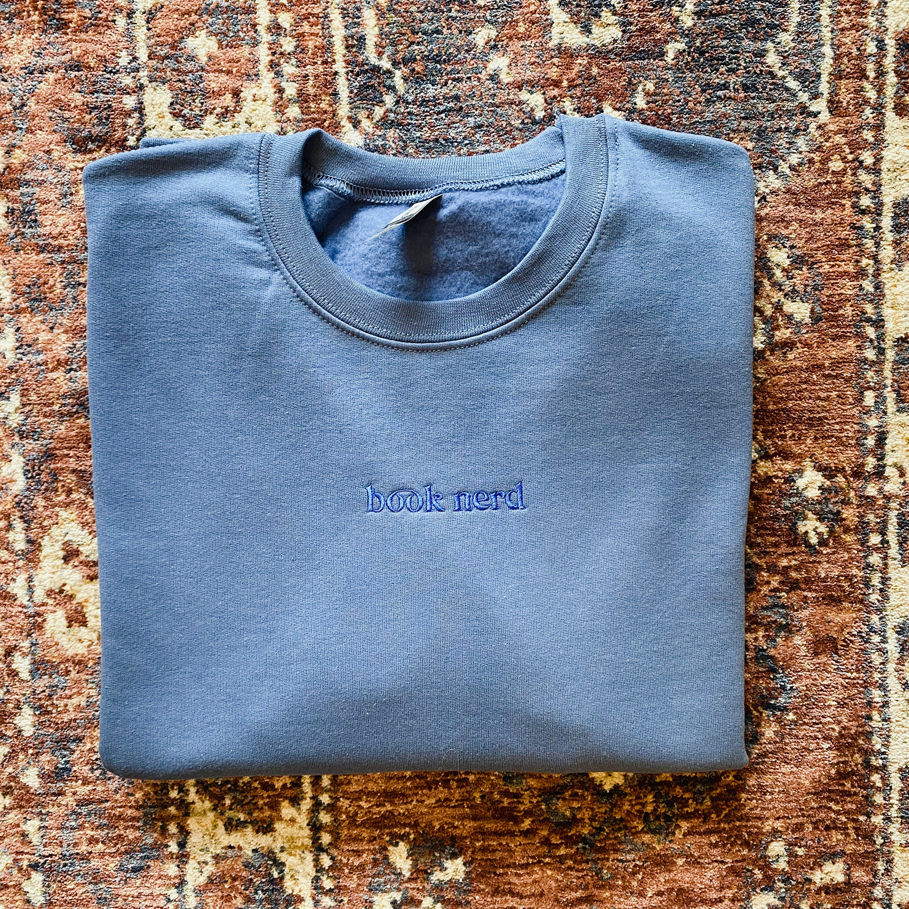 Book Club Essentials: Bookish Sweatshirt Book Nerd Embroidered Crewneck Read Gift Books Lover Gift Bookworm Sweatshirt