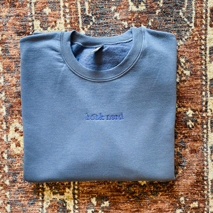 Book Club Essentials: Bookish Sweatshirt Book Nerd Embroidered Crewneck Read Gift Books Lover Gift Bookworm Sweatshirt