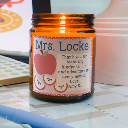 Custom Gift For Teacher Candle for Classroom Decor Teacher Appreciation Gifts Personalized Candle for Teacher End Of School Gift For Teacher