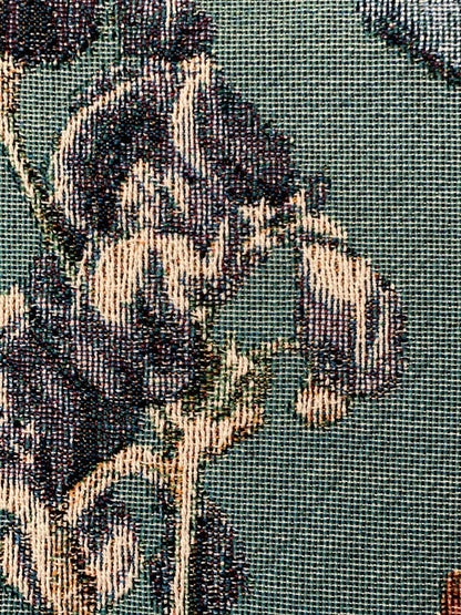 Picnic Blanket With Flowers Tapestry Personalized Wall Art Flowers Woven Throw Blanket Vintage Custom Engagement Gift