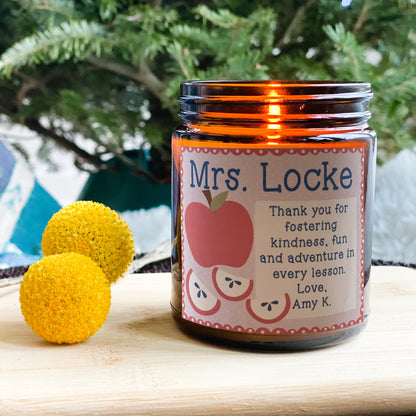 Custom Gift For Teacher Candle for Classroom Decor Teacher Appreciation Gifts Personalized Candle for Teacher End Of School Gift For Teacher